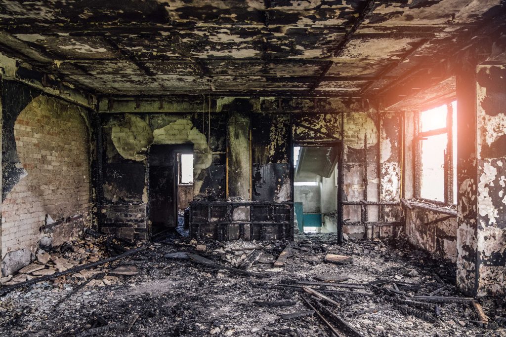 A room is completely destroyed by a fire in a Seattle home.